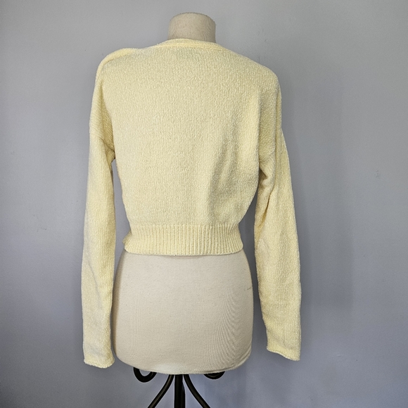 Urban Outfitters Size S V Neck Yellow Chenille Sweater - Picture 13 of 16
